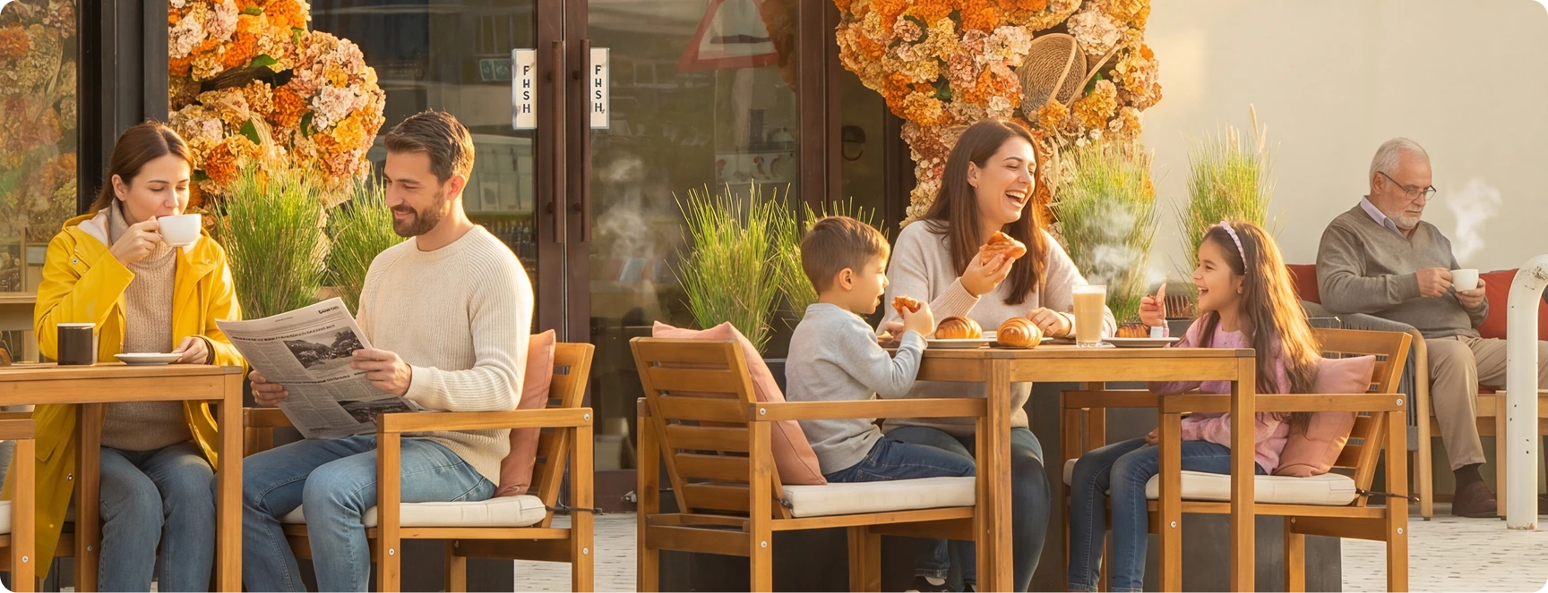 Guests enjoying Made Cafe terrace